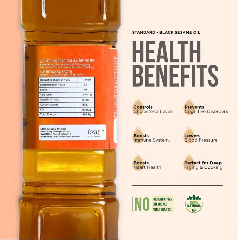 Cold Pressed Gingelly Oil / Black Sesame Seed Oil / Til Oil – 100% Natural, Unrefined &Amp; Healthy Cooking Oil 1 Cold Pressed Gingelly Oil In A Traditional Wooden Press Bottle – Natural And Healthy Cooking Oil